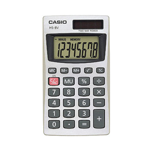 Casio Pocket Calculator, Hs-8Va - 1 Ea
